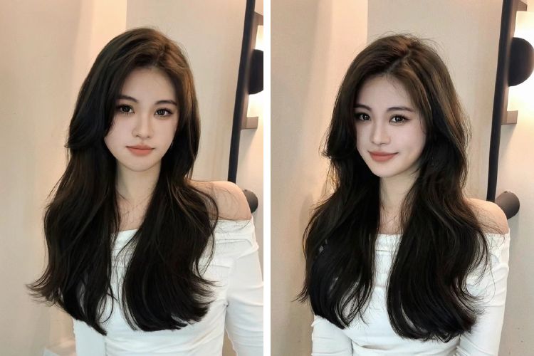 toc uon duoi gon song diu dang