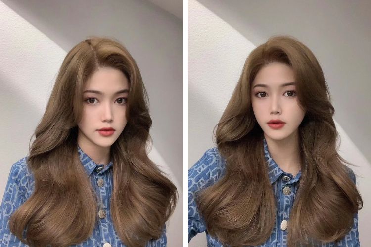 toc uon gon song duoi lon to nhuom nau