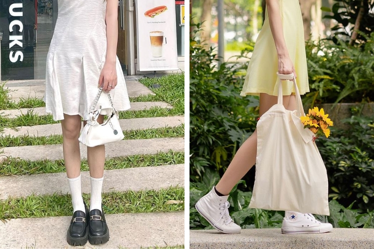 Phối cùng túi xách xinh xắn