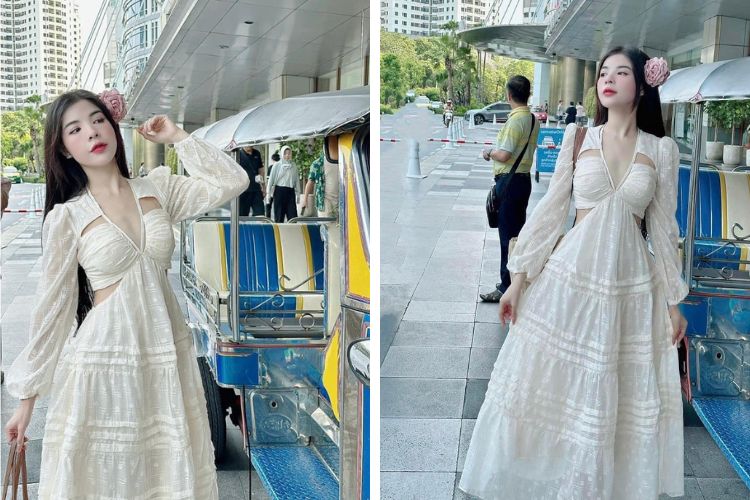 Đầm trắng maxi đi biển Đầm trắng maxi đi biển