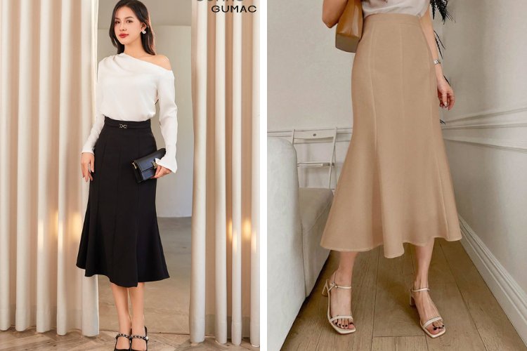 Gợi ý phối váy đuôi cá cùng áo kiểu đi Văn Miếu cho nàng